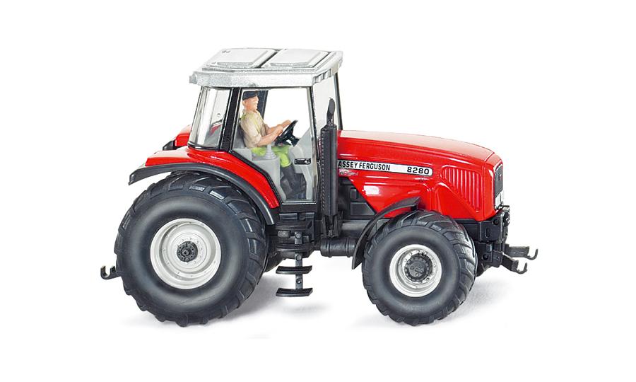 Massey Ferguson MF 8280 mit Fahrer  -  rot