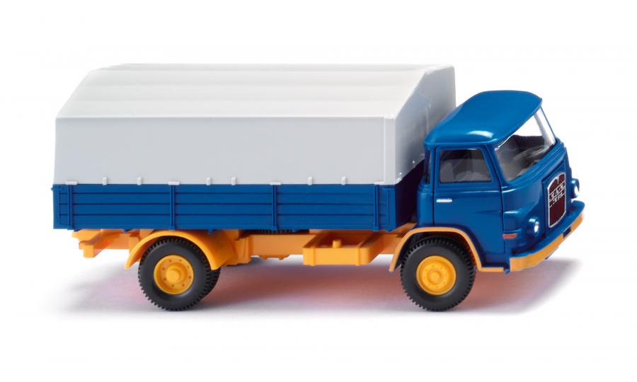 Pritschen-Lkw (MAN 415) - blau/melonengelb