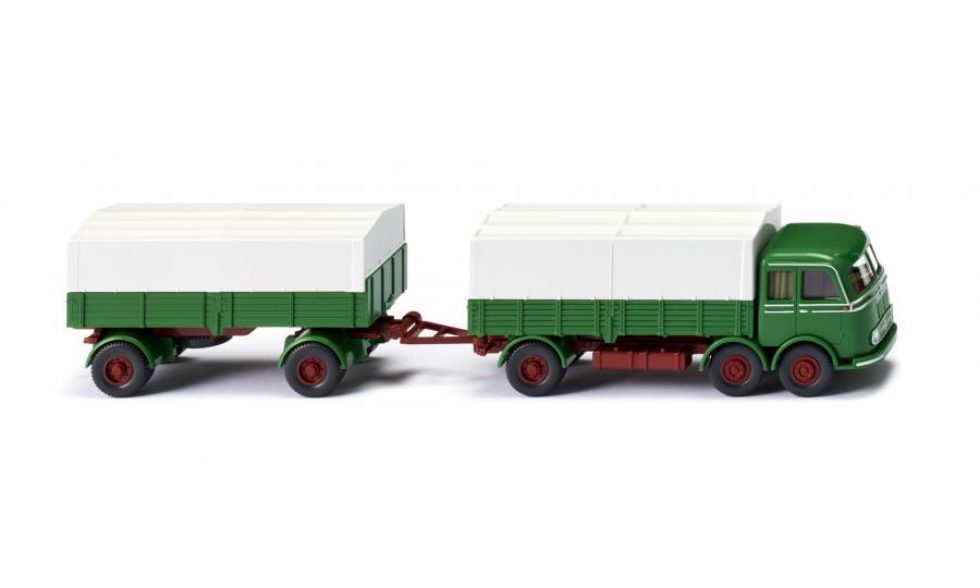 Flatbed road-train (MB LP 333)  - grass green