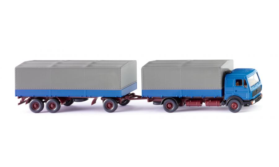 Flatbed road train (MB NG) - azur blue