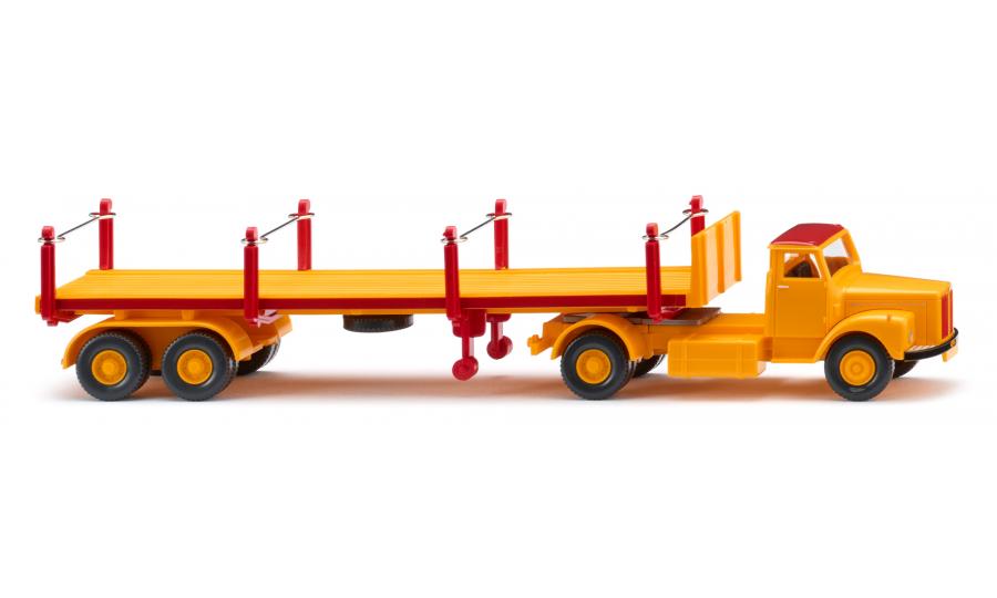 Stanchion trailer truck (Scania) signal yellow/ red