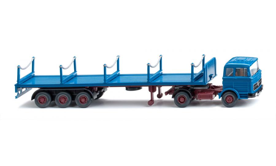 Stanchion trailer truck (MB) - azure blue