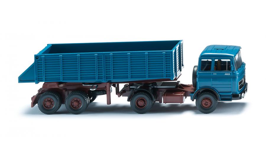 Rear tipper semi-truck  (MB) azure blue