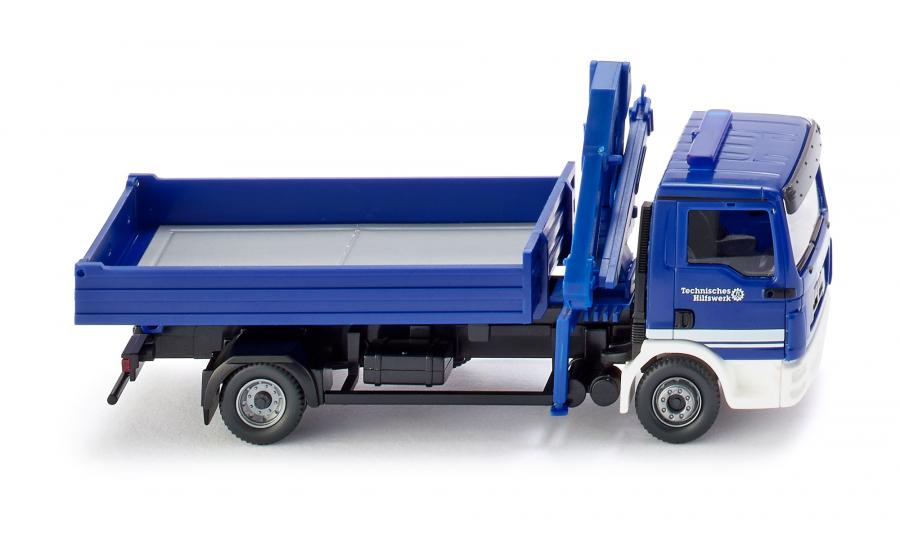 TES - flatbed truck with cargo crane (MAN TGL)