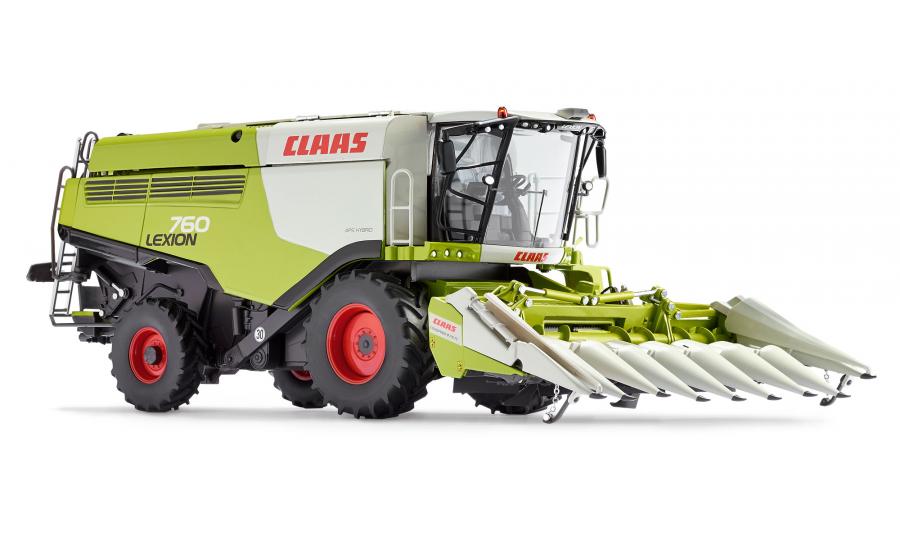 Claas Lexion 760 combine with Conspeed corn header