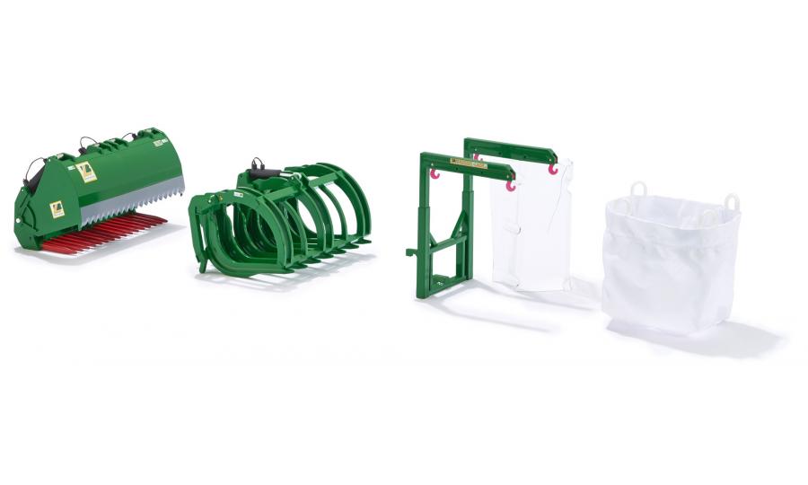 Front loader attachments set B: John Deere green