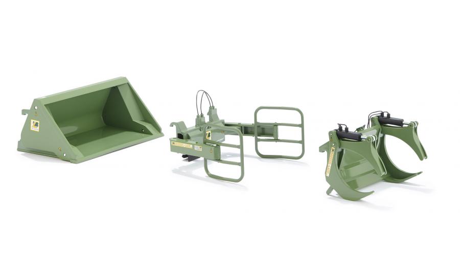 Front loader attachments set A: Bressel & Lade green