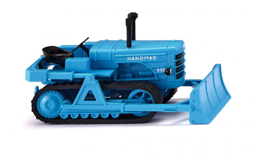 Hanomag K55 crawler tractor with dozer blade - light blue