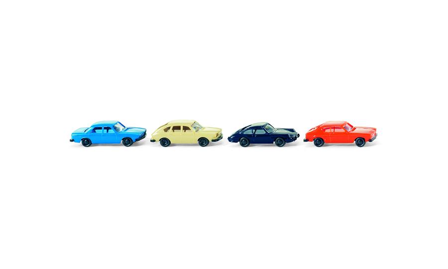 4 cars assorted - Audi 100 VW 411-Porsche 911-Ford Capri