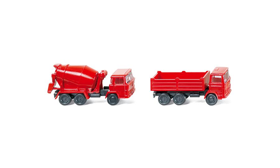 cement mixer and tipper truck