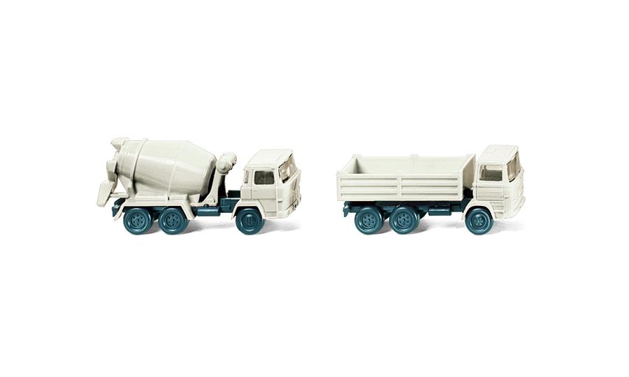 cement mixer and tipper truck N scale