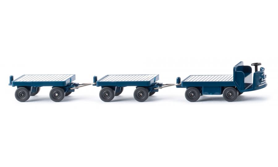 Electric cart with trailers – green blue